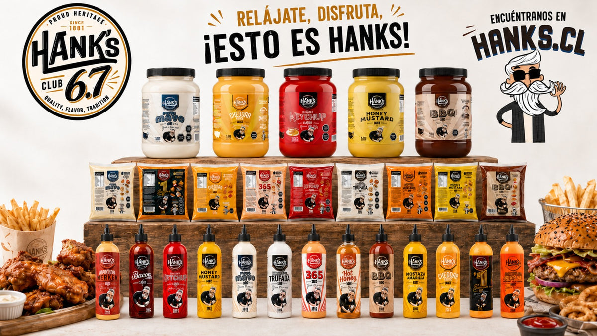 Toda la línea de salsas Hanks: mayos, mostazas, ketchup, BBQ, mermeladas y más
